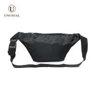 Hot sale Simple black polyester Men portable sport shoulder waist bag