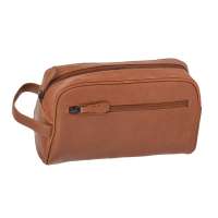 simple style genuine cow leather high quality travelling bag toiletry bags for men